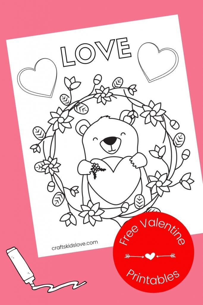 printable Valentine coloring pages