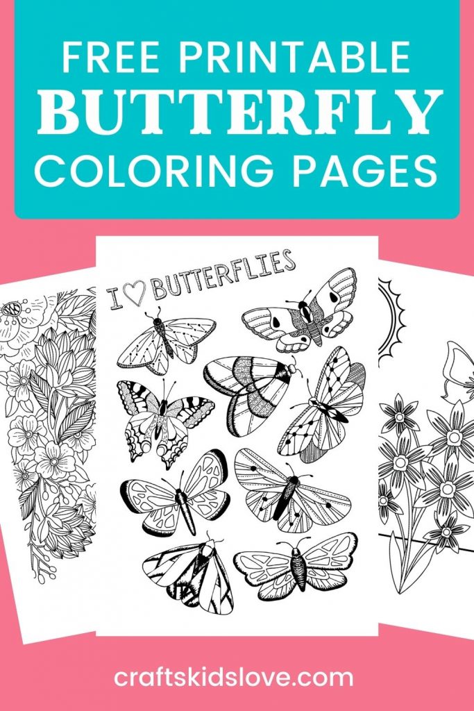 Detailed Coloring Books For Kids: Butterflies: Black Background