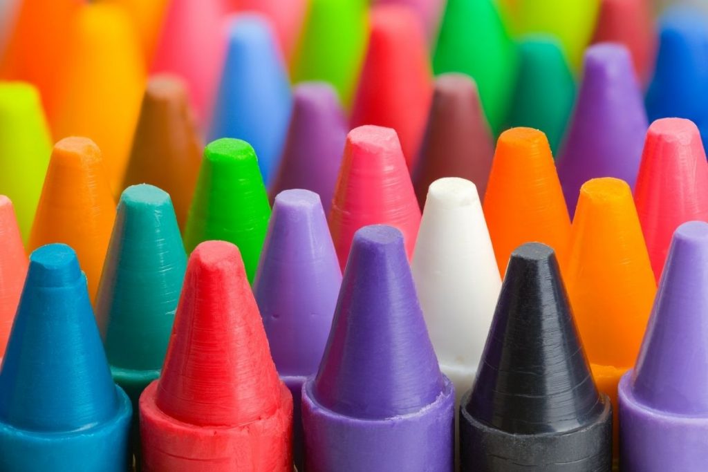 Tops of colored crayons - fish coloring pages