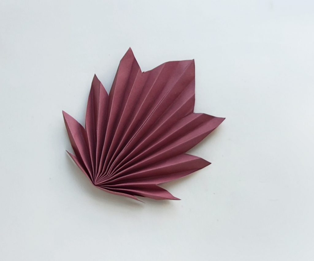 completed maple leaf origami