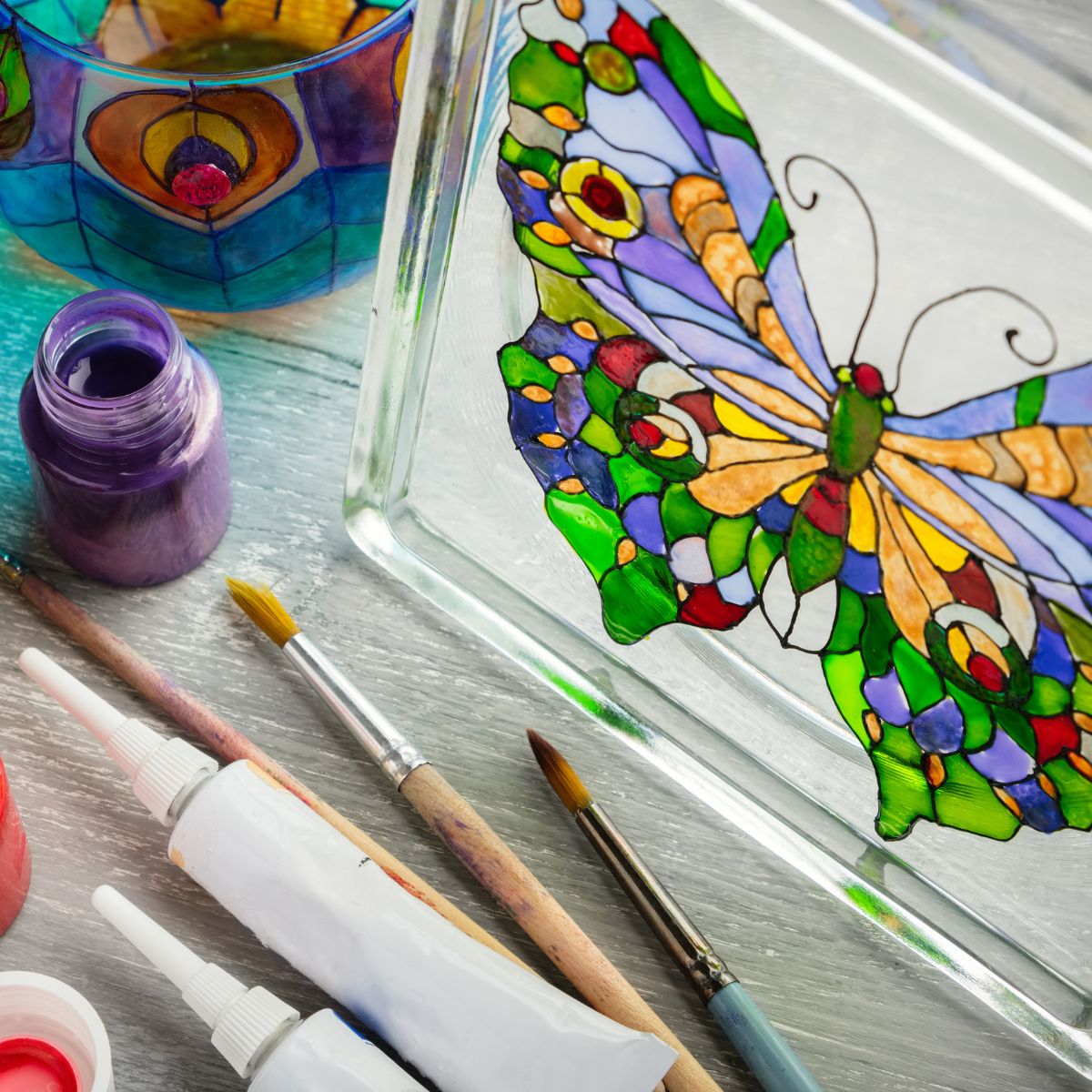 butterfly stained glass kit