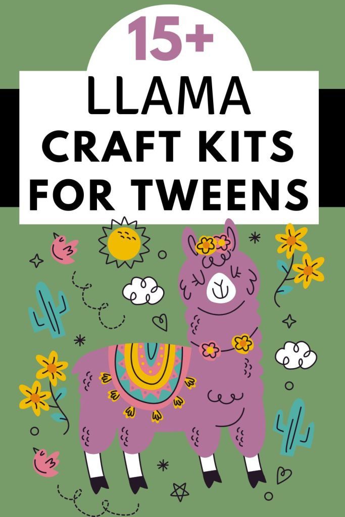 llama drawing with 15 llama craft kits for tweens