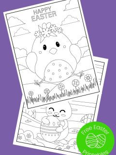 Happy Easter coloring sheets