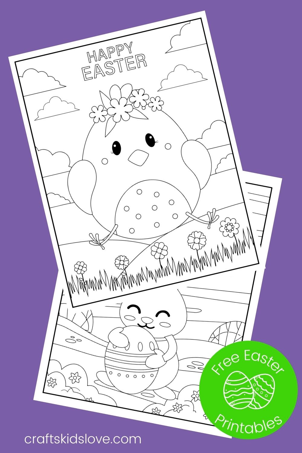 Happy Easter coloring sheets